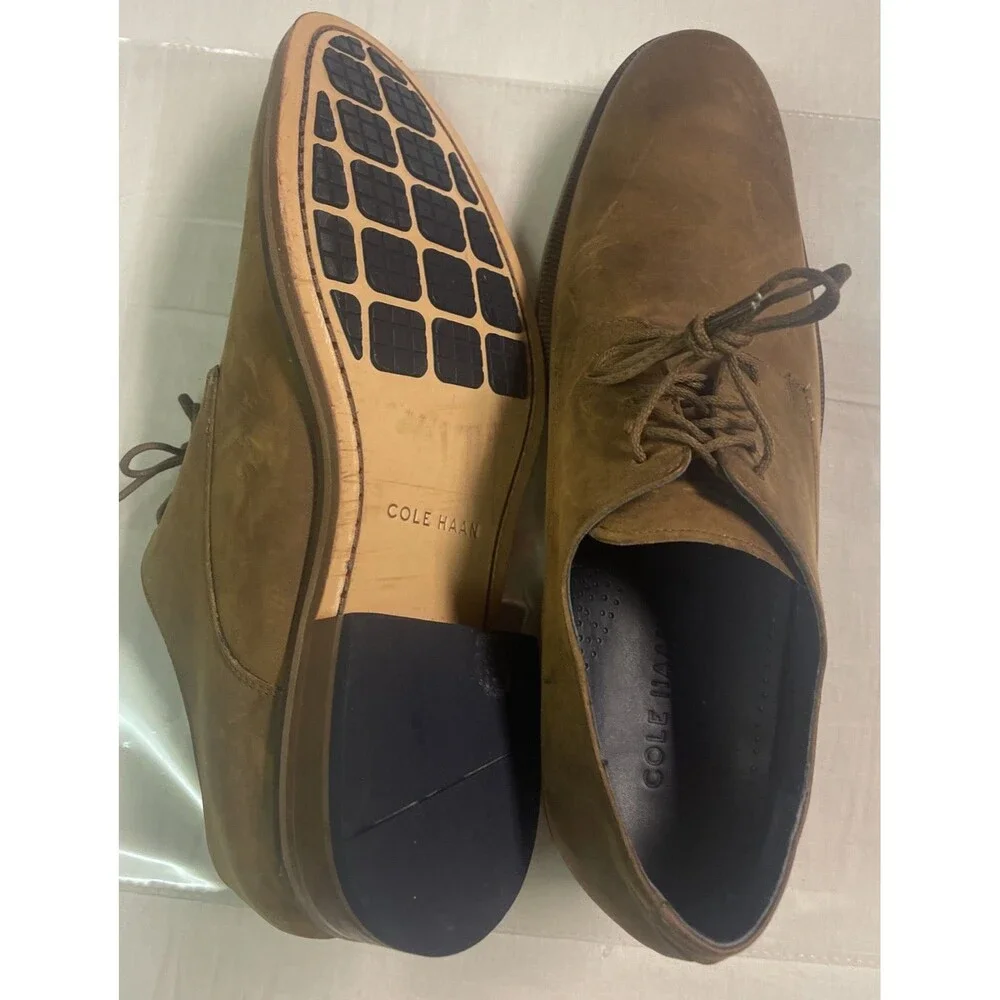 Cole Haan Mens Brown Suede Oxford Lace Up Shoes Business Casual Size 9M